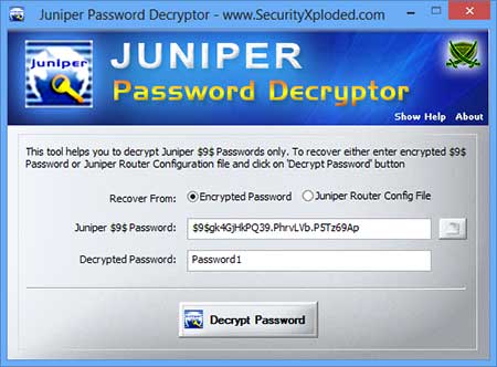 Juniper Password Decryptor